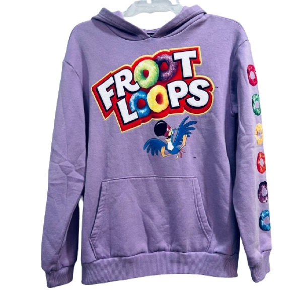 Kellogg’s Froot Loops Toucan Sam Pullover Hoodie Lt. Purple Fleece Inside Unisex - Picture 7 of 7